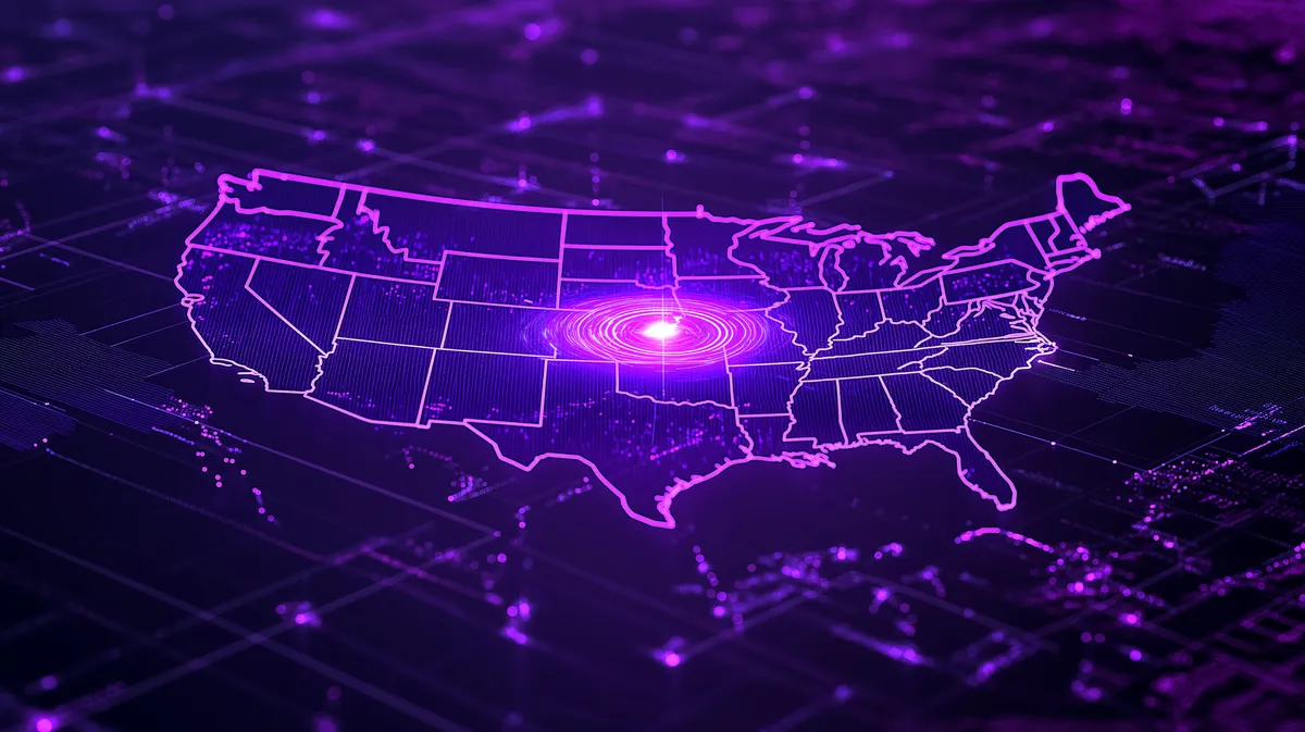Map of the United States representing western bias in cyber threat intelligence