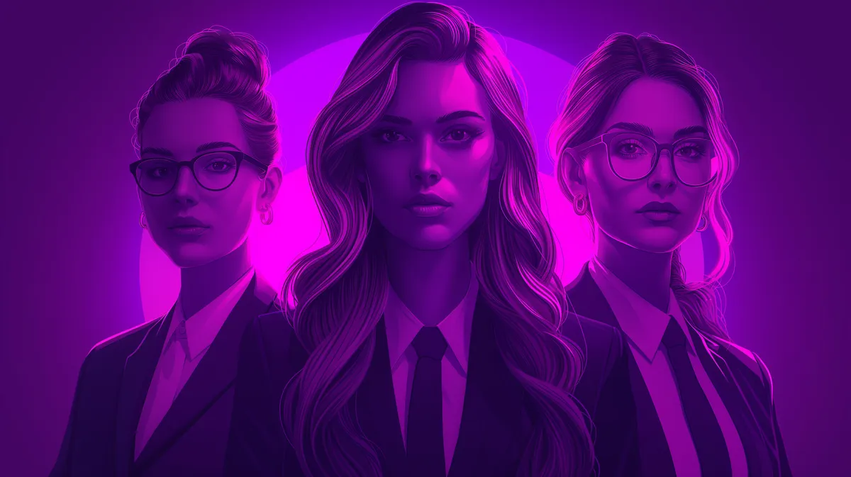 portrait of three professional female intelligence analysts